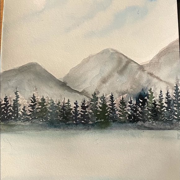 Original watercolor winter